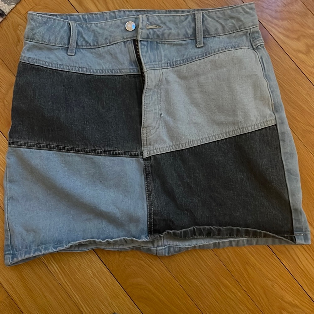 Never Worn! Wild Fable Light and Dark Wash Demin Skirt
